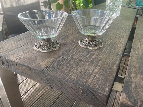 Paar silber 835 glasschalen - paar,